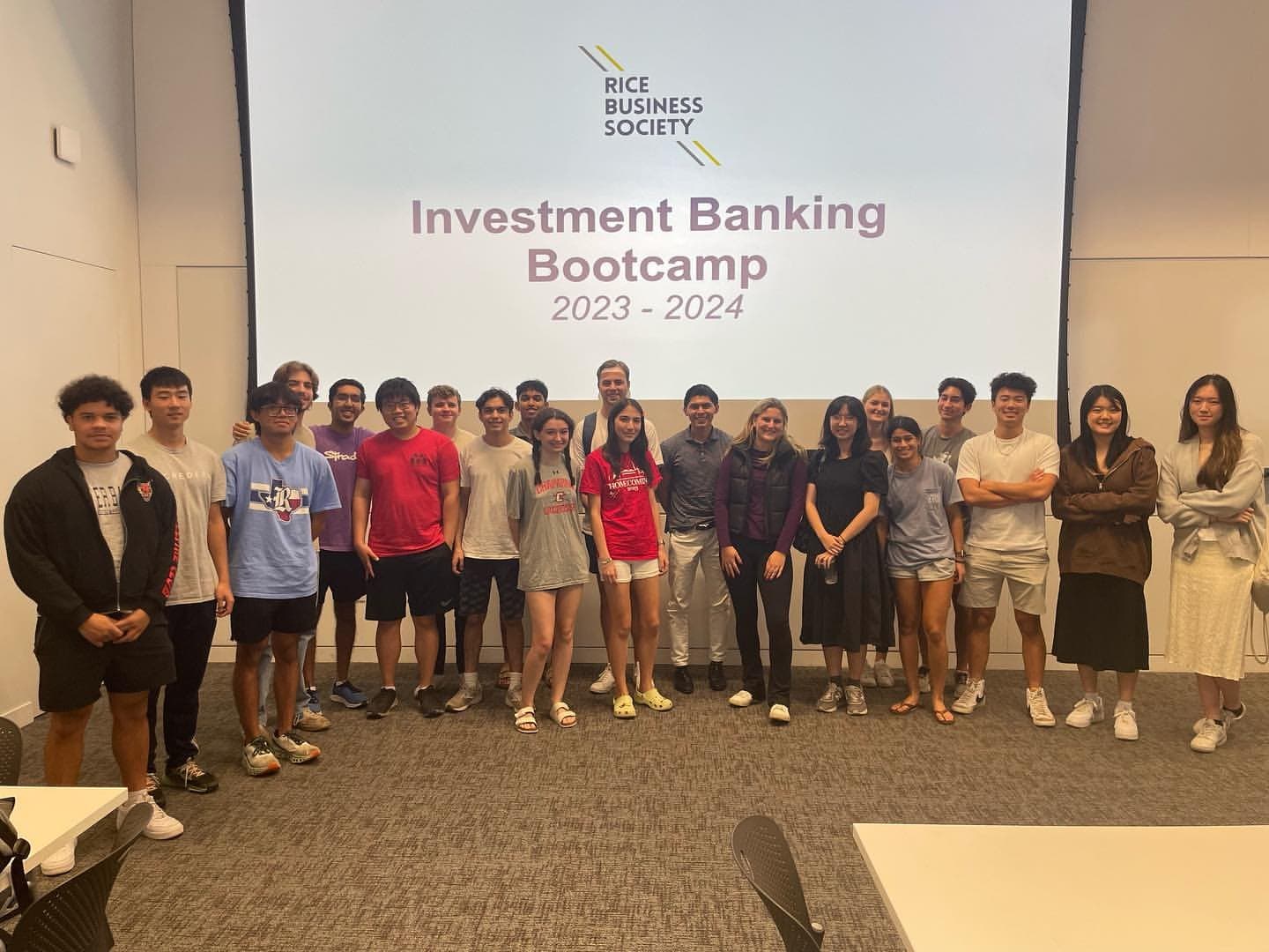 The Rice Business Society Investment Banking Bootcamp cohort